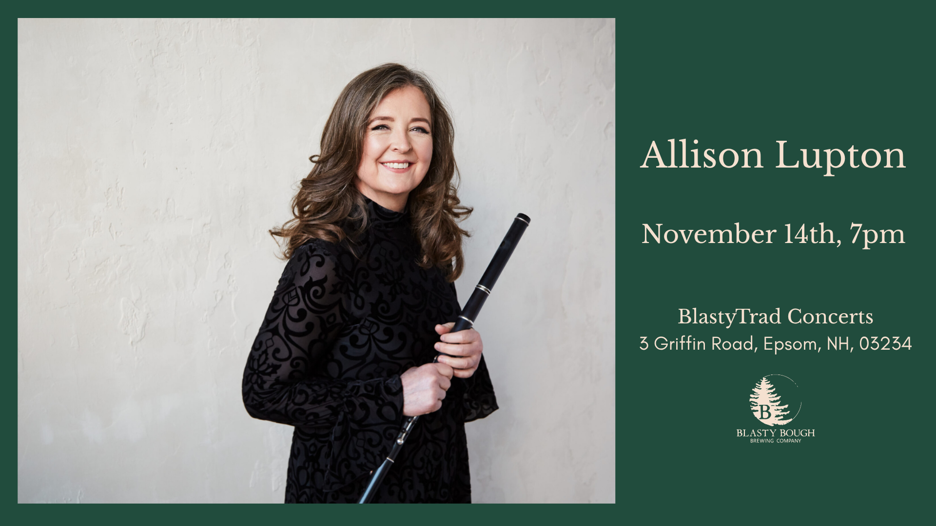 Alison Lupton — official BlastyTrad concert poster